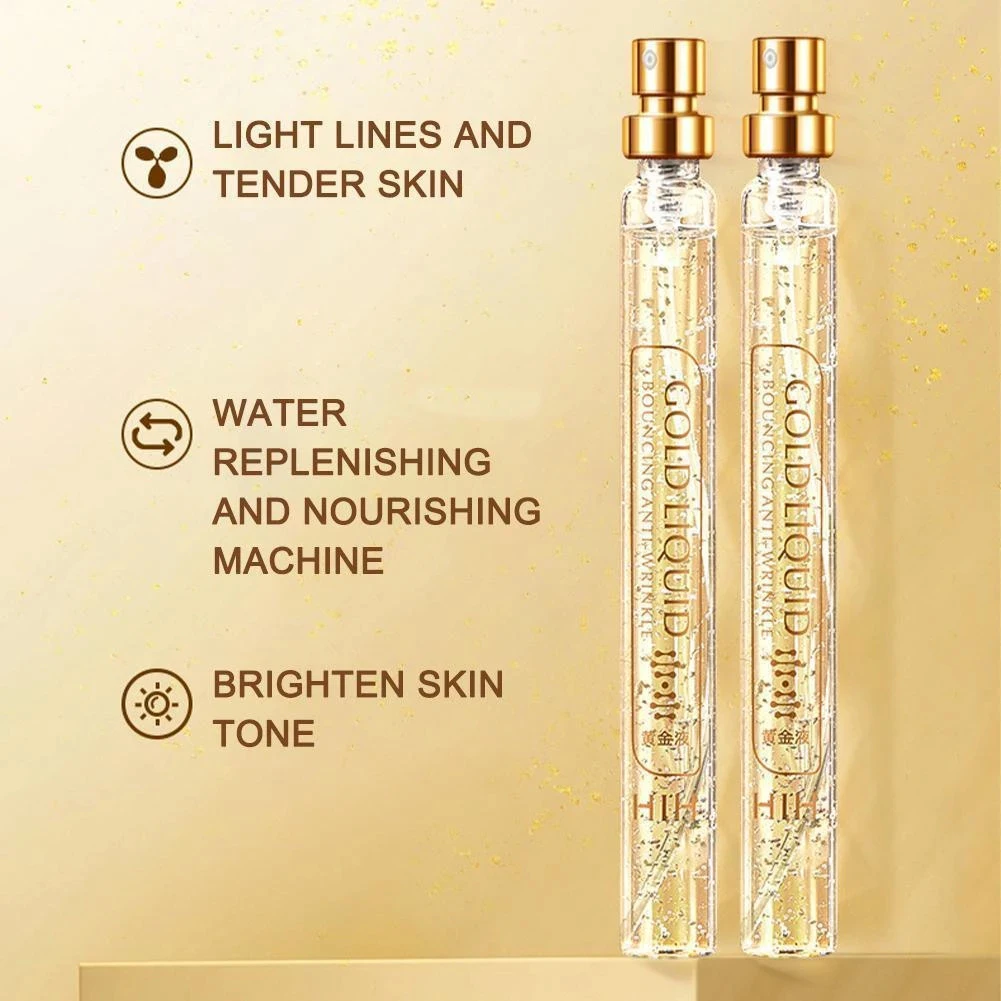 24K Gold Active Collagen Facial Essence Protein Thread Serum Anti Aging Hyaluronic Acid Skin Care for Face Firming Moisturizing