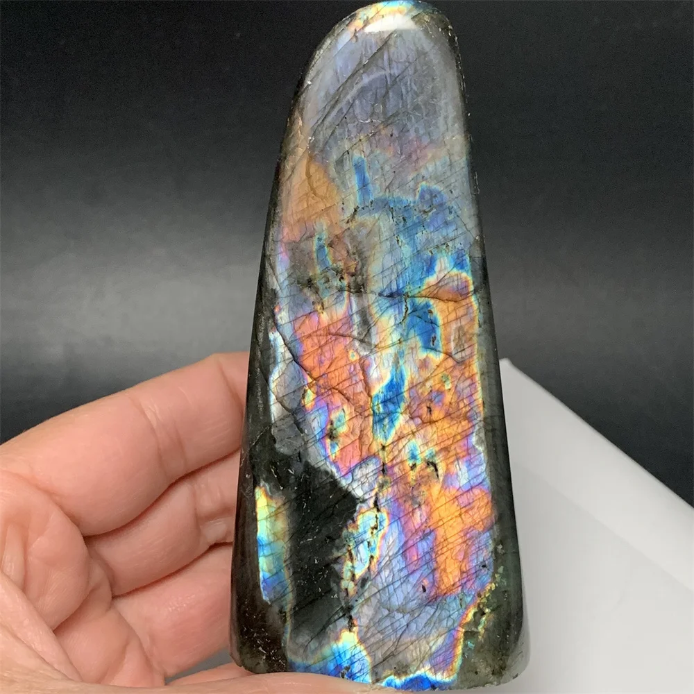 Standing Natural Rare White Green Light Labradorite Ornaments Gray Blue Pink Purple Light Specimens Labrador Stones Beads Blocks