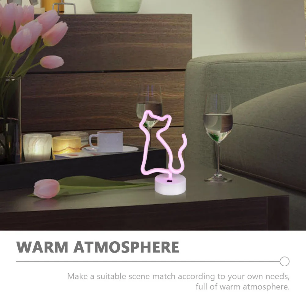 

1Set Pink Cat Neon Light LED Creative Night Lamp Decorative Home Party Festival Atmosphere Neon Light Party LED Night