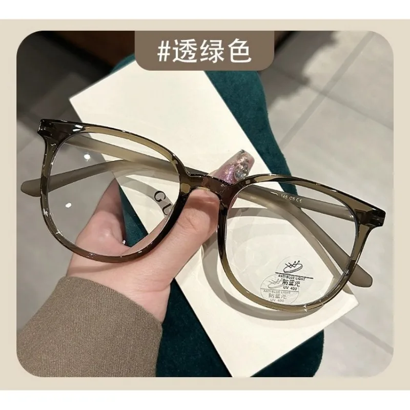 ファッションビッグスクエア透明フレームメガネ抗ブルーライト眼鏡女性男性コンピューターアイプロダクションプレーンメガネ