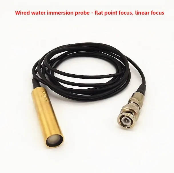 Water immersion focused ultrasonic probe with line automatic flaw detector transducer customization