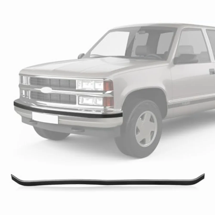 

Front Bumper Impact Trim Black With Chrome Strip for 19882000 Chevy C K 1500 2500 3500 and 1988 GMC Sierra C1500 Durable Exteri