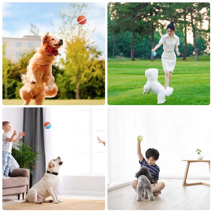 Juguetes interactivos inteligentes para masticar perros, pelota electrónica recargable por USB, pelota de TPU de lujo para mascotas