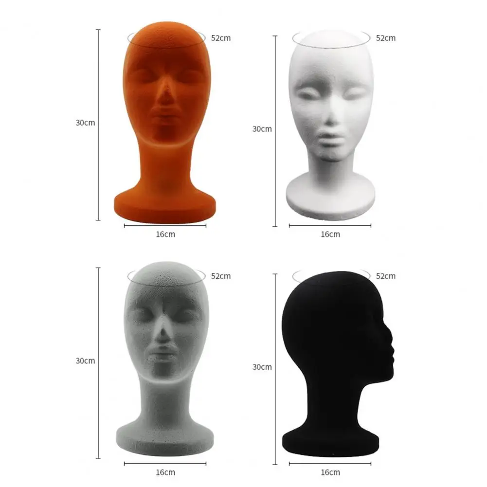 Foam Head Model Wig Hat Headwear Female Mannequin Hairpieces Display Holder Hats Sunglasses Headwear Stand Cosmetics Model