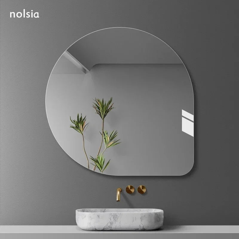 Bathroom Shower Mirror Wall Mounted Makeup Hairdressing Irregular Mirror Aesthetic Large Espejo Pared Vanity Accessories EB5BM image 5
