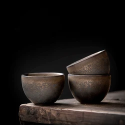 Ceramic Master Cup Wholesale Tea Stoneware Single Bowl Household Kung Fu Set Gilt Cups Teaware Kitchen Dining Bar Home Garden