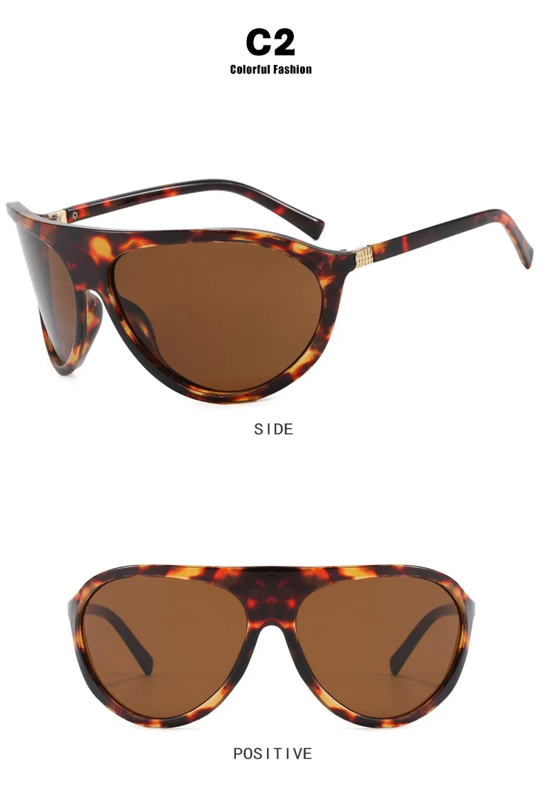 Neue Modemarke: Shield-Sonnenbrille für Damen, Vintage-Bogenrahmen, Übergroße Quadratische Sonnenbrille, Sexy Farbverlauf-Gläser für Damen zum Autofahren – Detail 9