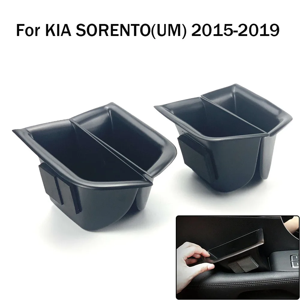 4pcs Interior Front Rear Door Storage Box For Kia Sorento UM 2015-2019 Phone HolderContainer Glove Tray Armrest Handle Pocket