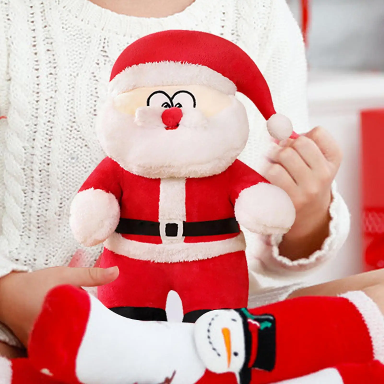 Papai noel boneca de pelúcia brinquedo de natal decoração huggable boneca de natal para crianças festa sala de aula reunião quarto casa escola