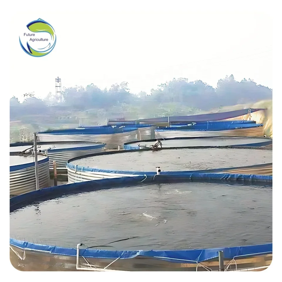 Round Shape Tarpaulin Fish Pond High Density Aquaculture Tank Fish Farming For Shrimp Fish Raising