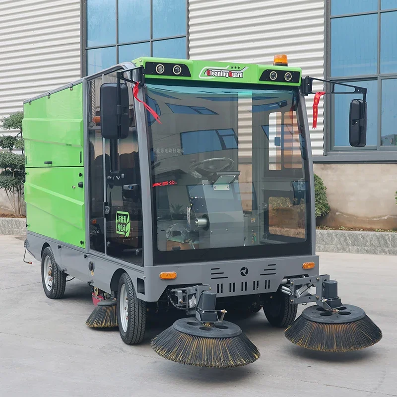 Equipped With Bin Cleaning Full Closed Electric Street Sweeper On Road Floor Sweeper
