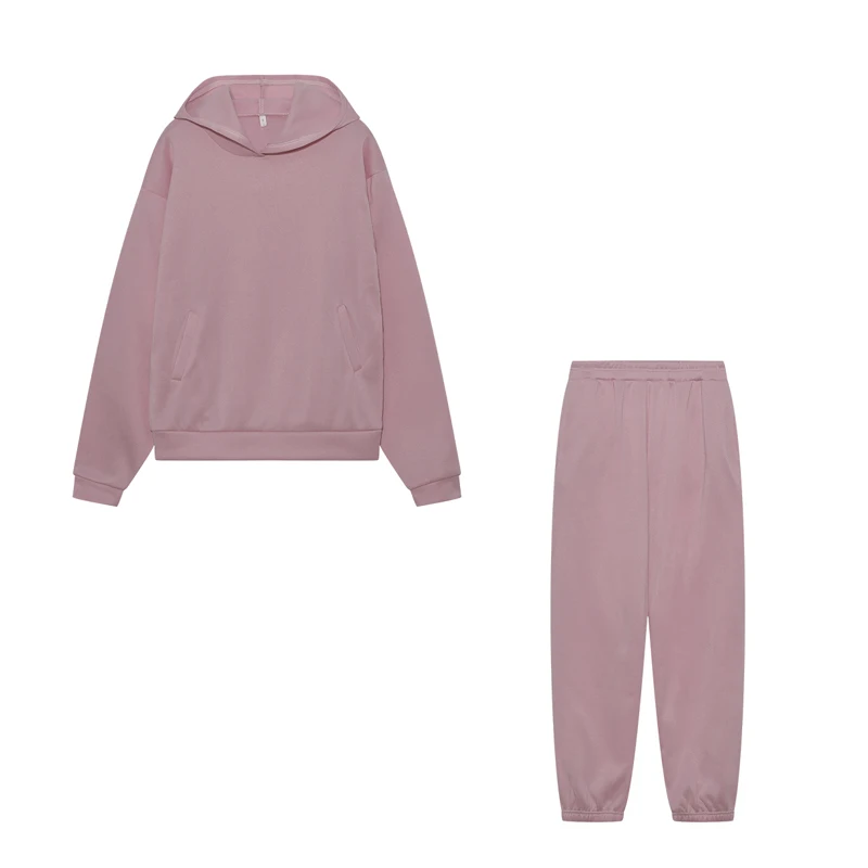 2026 Trend Lässige Mode Verdickter Langarm-Pullover und Hose Zweiteiliges Set mit Kappe für Damen – Detail 21