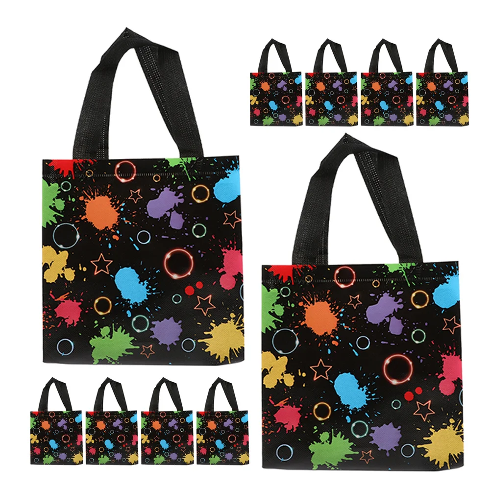 

10Pcs Shopping Bags Non-Woven Goodie Treat Loot Party Favor Snack Candy Gift Bags Birthday Halloween Wedding Event Supplies