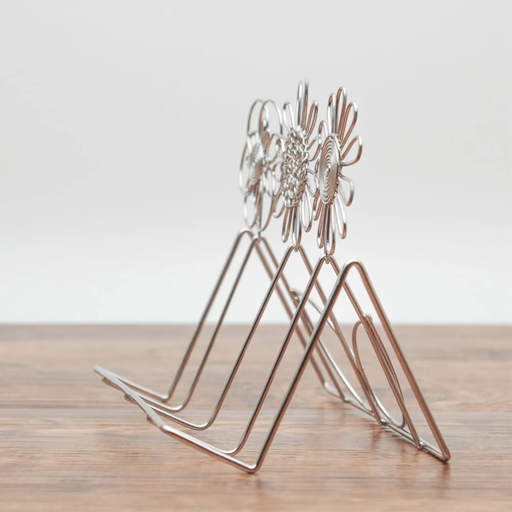 

Stainless Steel Vertical Card Holder Desktop Organizer Phone Stand Office Card Holder Display Stand