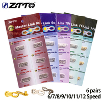 ZTTO 6 Pairs Bicycle Chain Master Link 6/7/8/9/10/11/12 Speed MTB Road Bike Chain Quick Link Connector Lock Quick Release Buckle