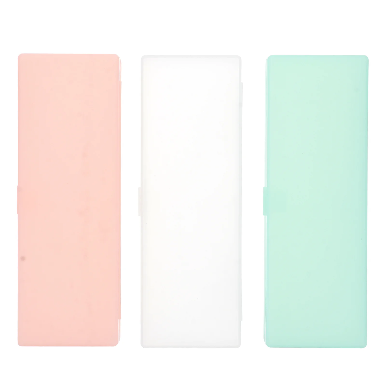 

3Pcs Plastic Pencil Box Transparent Large Capacity Dual Side Pen Case for School Office Supplies Holder Pencil Case