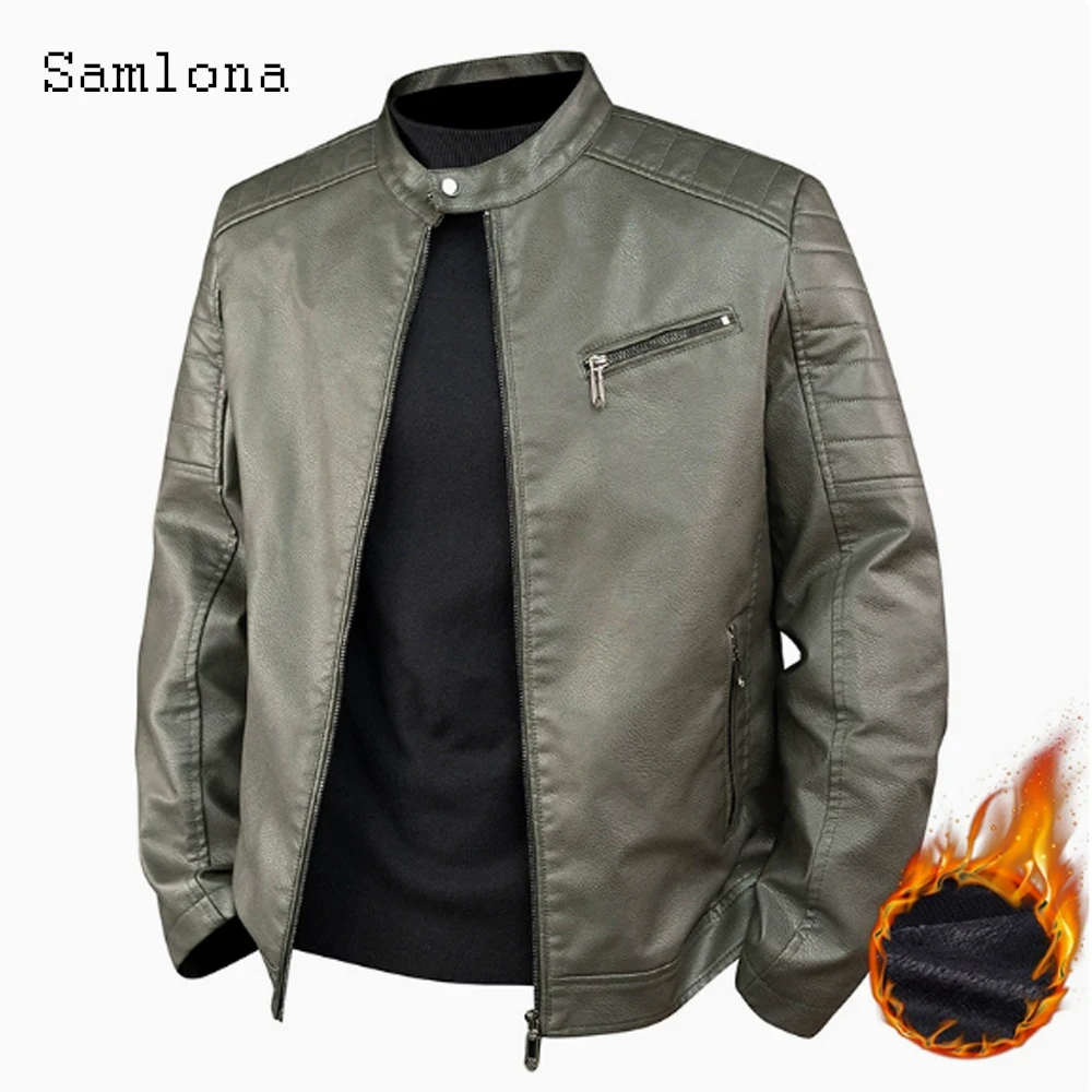 

Зимняя мода 2025 года, куртка из искусственной кожи с карманом на молнии, классические плиссированные мотоциклетные куртки, мужская матовая верхняя одежда из искусственной кожи, новинка