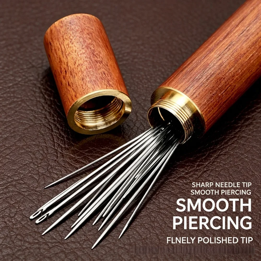 12Pcs Self Threading Sewing Needles for Hand Sewing Stainless Steel Side Hole Easy Thread Stitching Pins for Seniors Visually