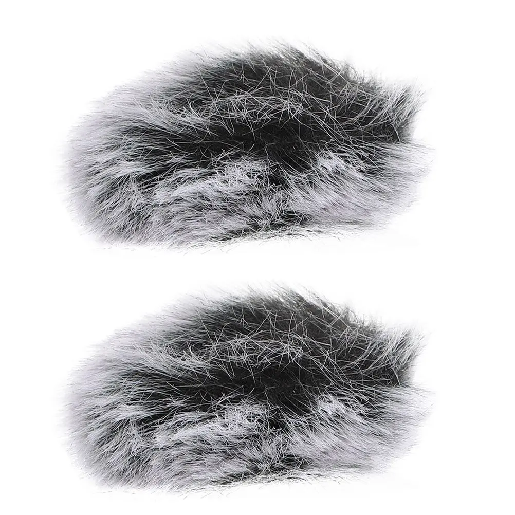 

2 Pcs Grey Microphone Accessory Black Furry Microphone Cover Windscreen Accessory Dust Mic Cover Replacement