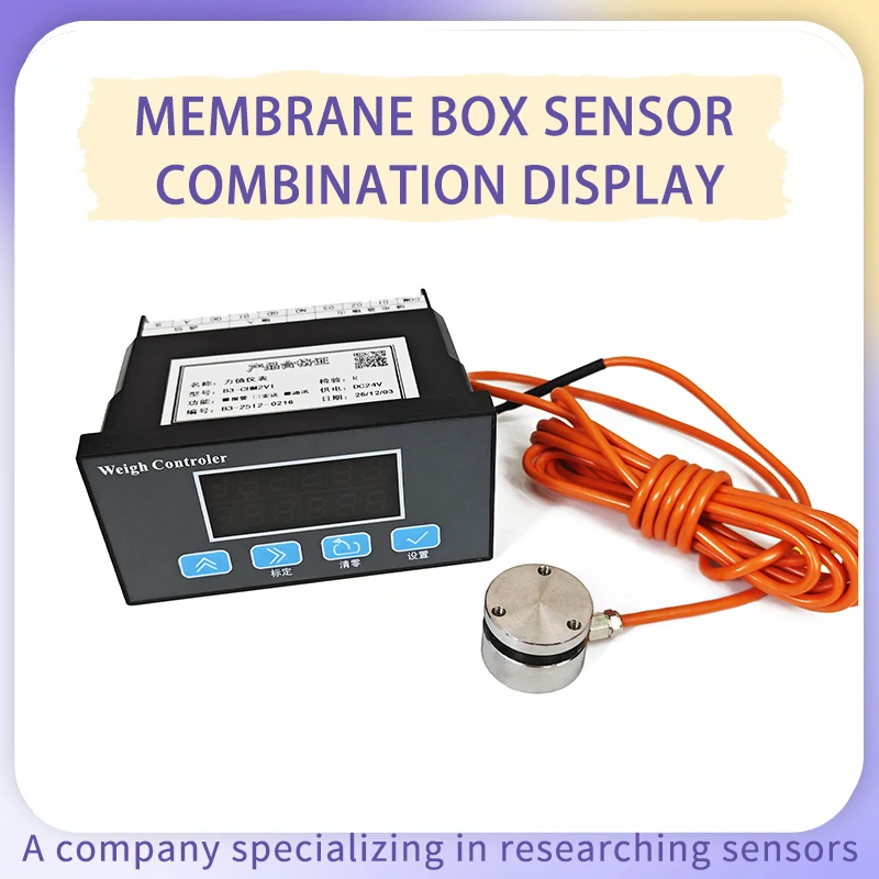 25mm Load Cell & Indicator, Plane Weighing Sensor Compression/Tension Force Transducer 6-digit LED Display Meter Alarm Switches