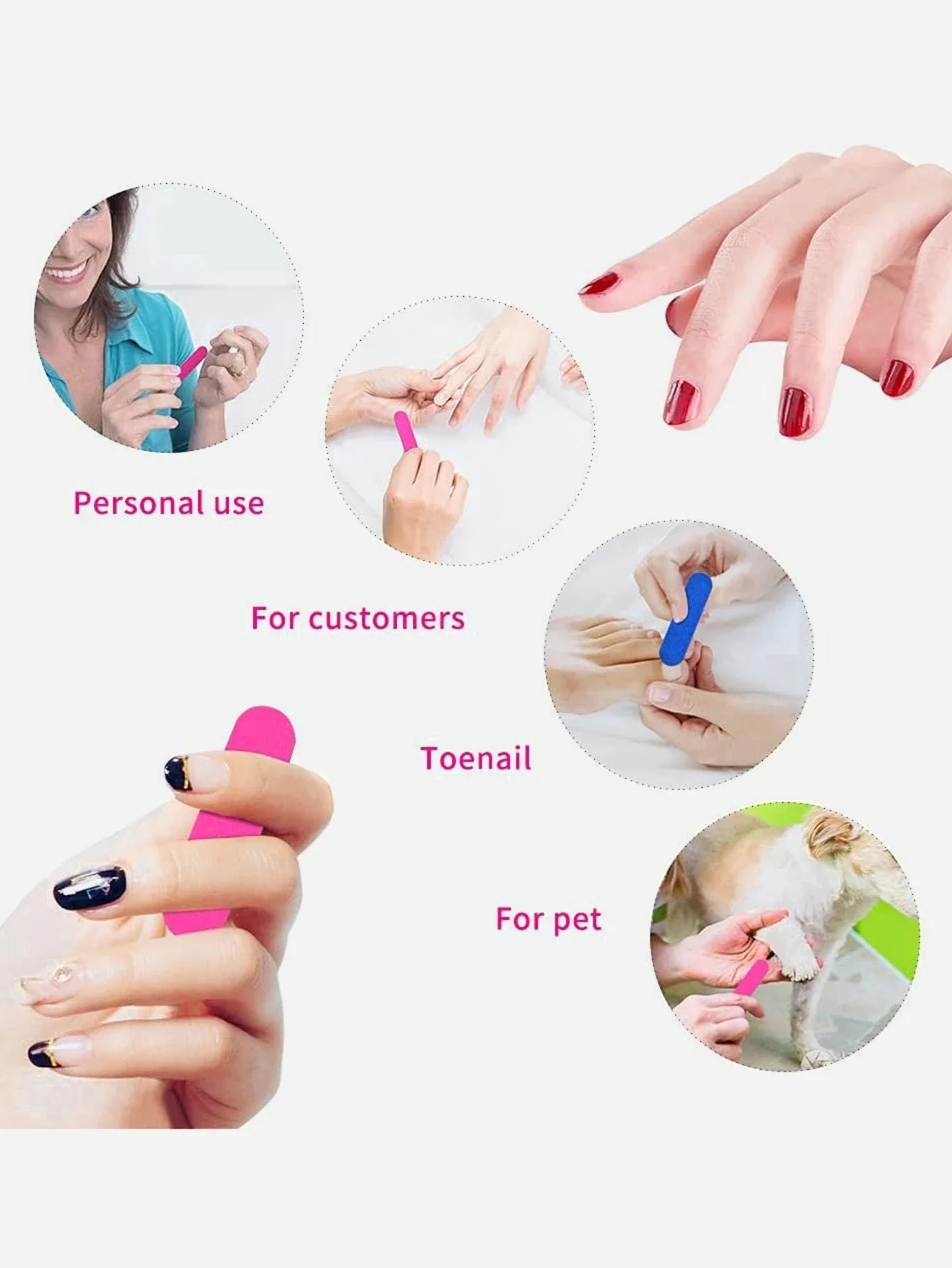 15 tot 200 stuks mini-nagelvijlen dubbelzijdig blauw en roos nagelvijlen voor nail art manicure pedicure polijsten en vormgeven