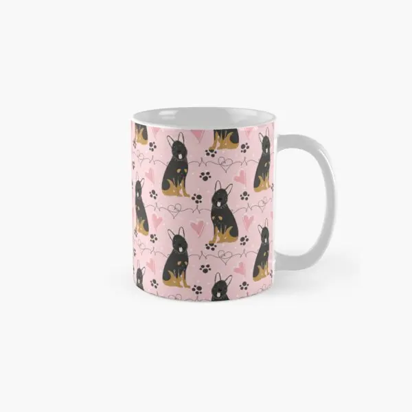 Love German Shepherd Bicolor 2 Classic  Mug Image Coffee Drinkware Gifts Simple Tea Handle Round Design Printed Picture Photo