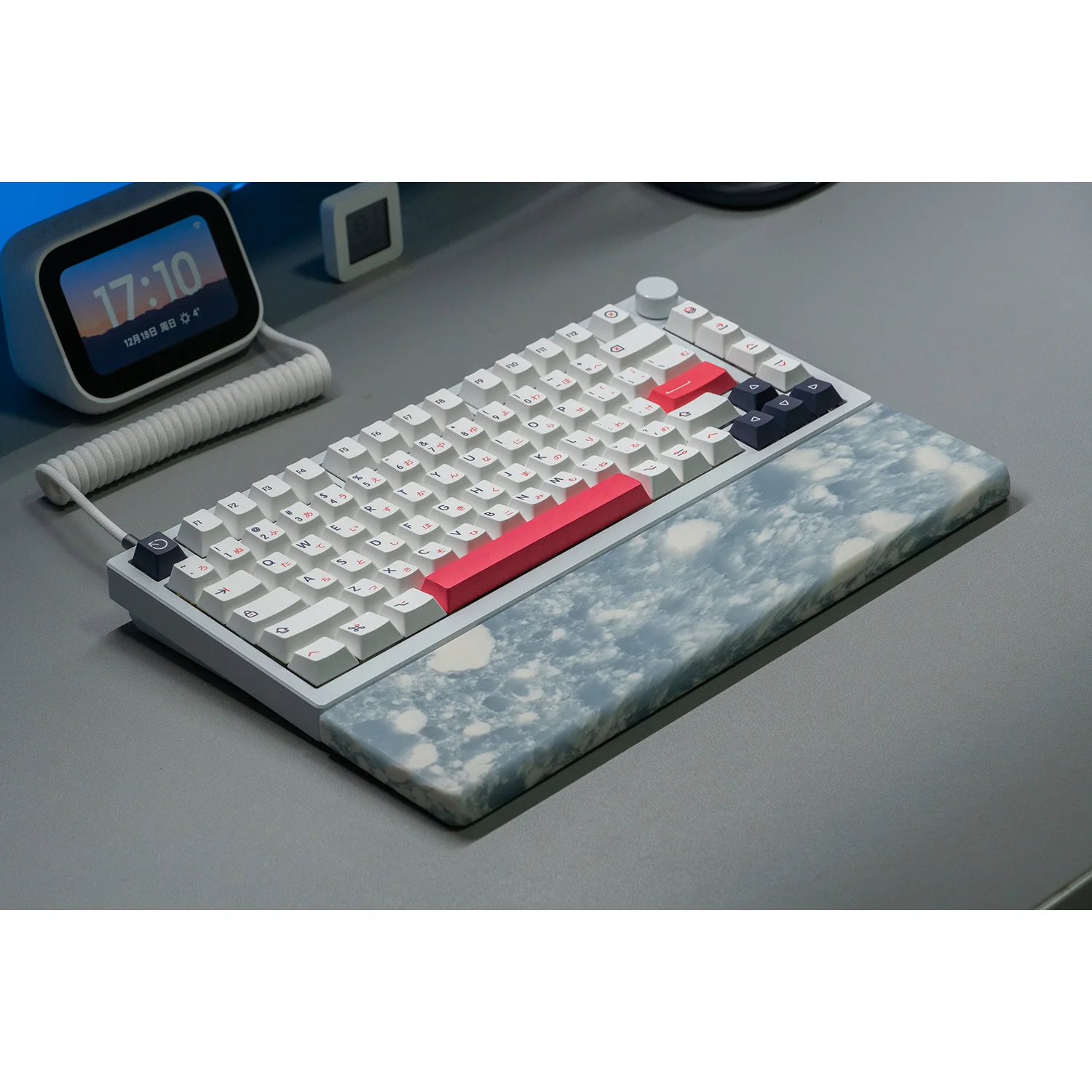 

Quartz Keyboard Wrist Rest Pad Mechanical Keyboard Light Blue Cool Customized 61 64 68 84 87 96 104 108 Size Anti-slip