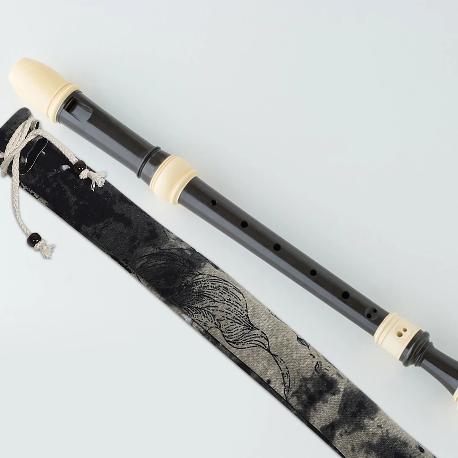 

Portable Flute Bag Chinese Ink Wash Painting Flannel Interior Musical Instrument Storage Bag for Travel Performing Musicians