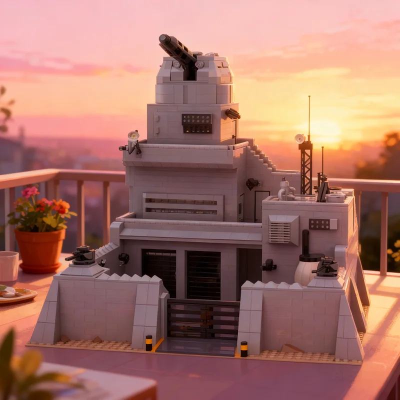 

4618 деталей MOC: Футуристическая военная колонка с модульной моделью городской улицы, строительные блоки, креативный подарок, декор для демонстрации, премиум-класс