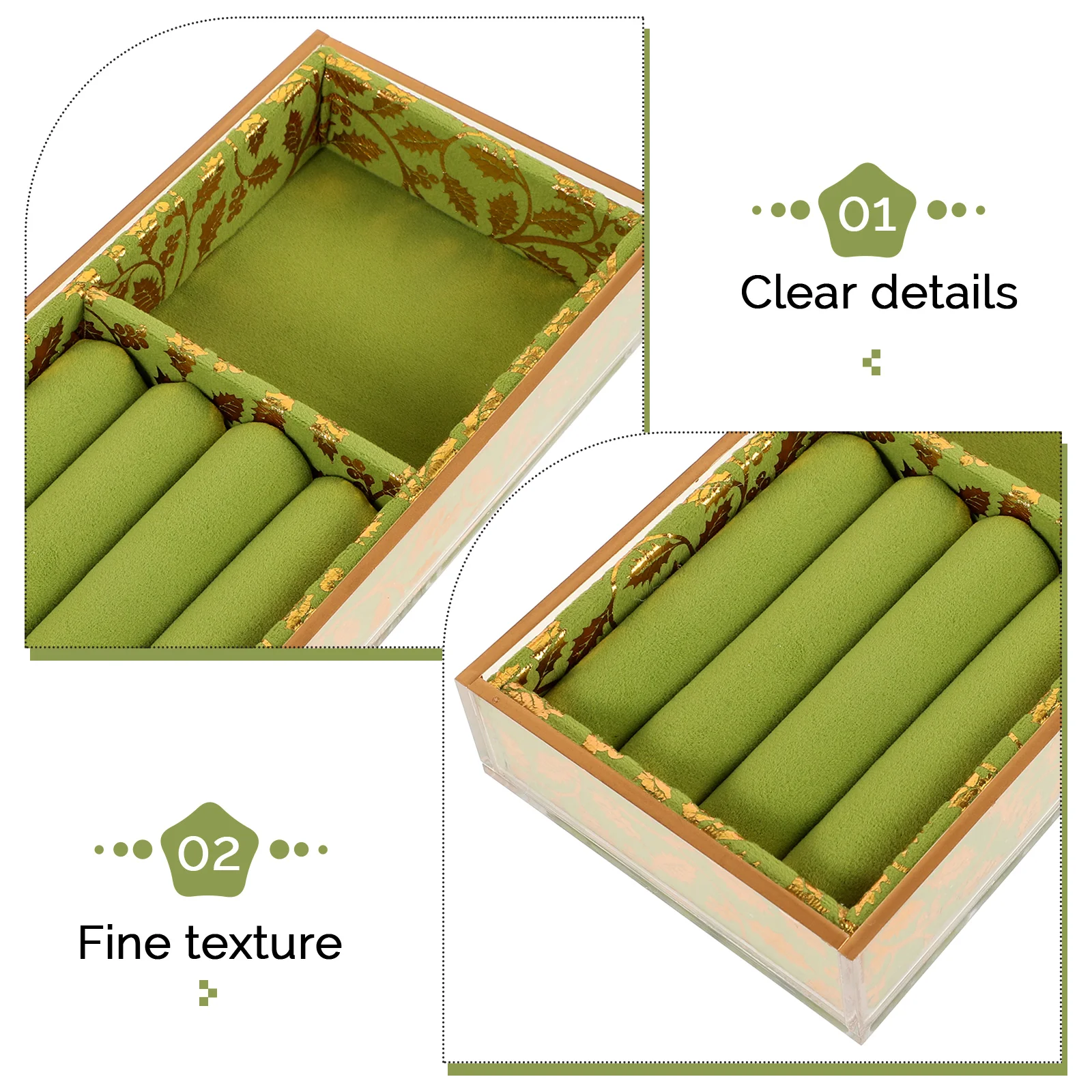 

Small Jewelry Display Box Necklace Showcase Tray Bracelet Ring Holder Organizer Acrylic Cloth Wrapped Anti Scratch Trays