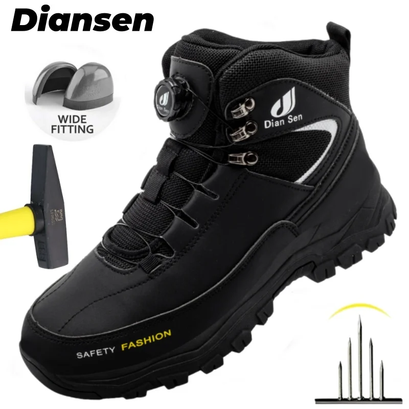 

Building Men Boots Safety Men Work Shoes Protective Safety Botas Man Anti Smash Anti-Stab Safety Work Non Slip Boots Male