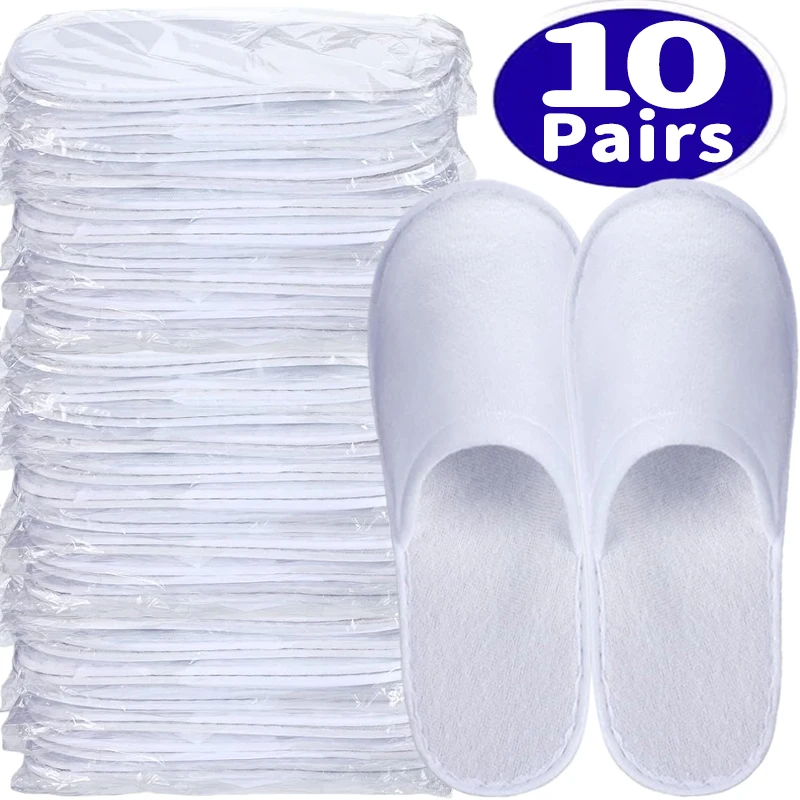 Disposable Slippers for Cotton Hotel Spa House Slippers for Graduation Wedding Party Shoeless Home Travel Individually Wrapped