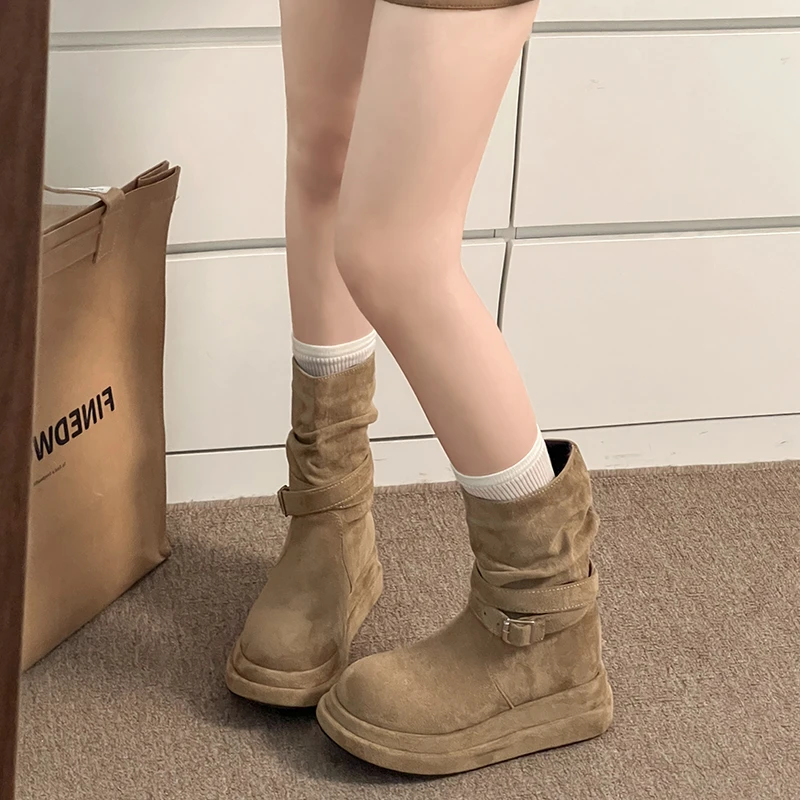 

Новинка 2023 года, женские ботильоны на плоской подошве и платформе, спортивные кроссовки, женская обувь, зимние ботинки «Челси», замшевая обувь для бега, ходьбы, ботинки