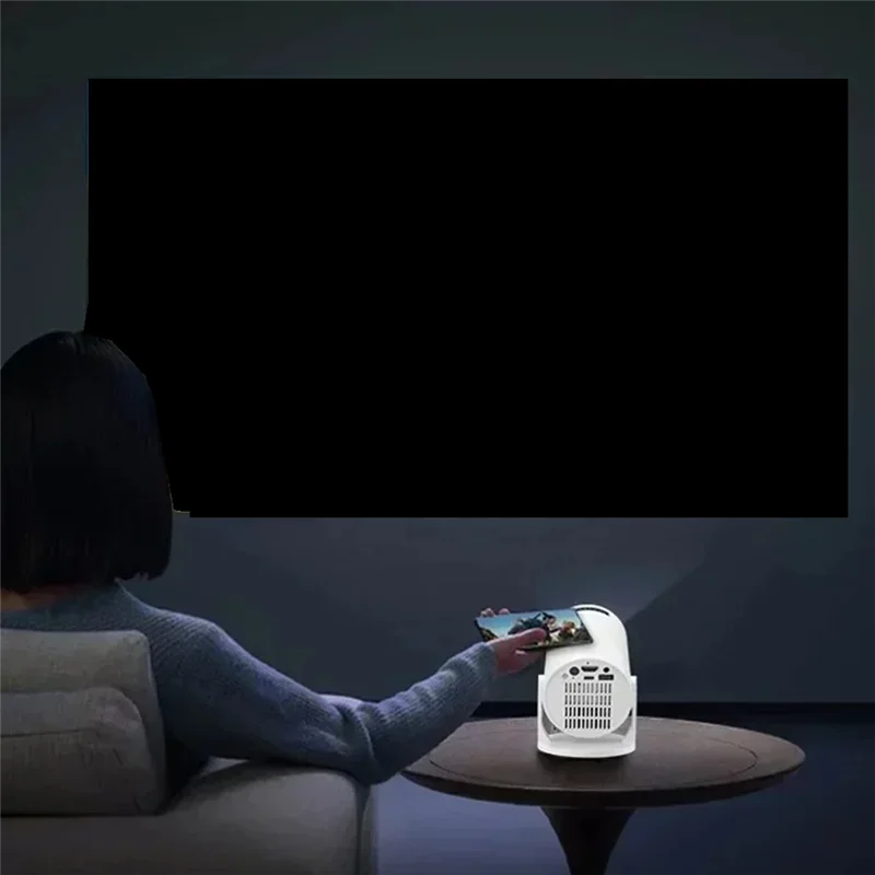 ABAC-Wireless Fidelity Portable Movie Projector 1080P LED 270° Adjustable For Android Phone USB TV Stick Laptop