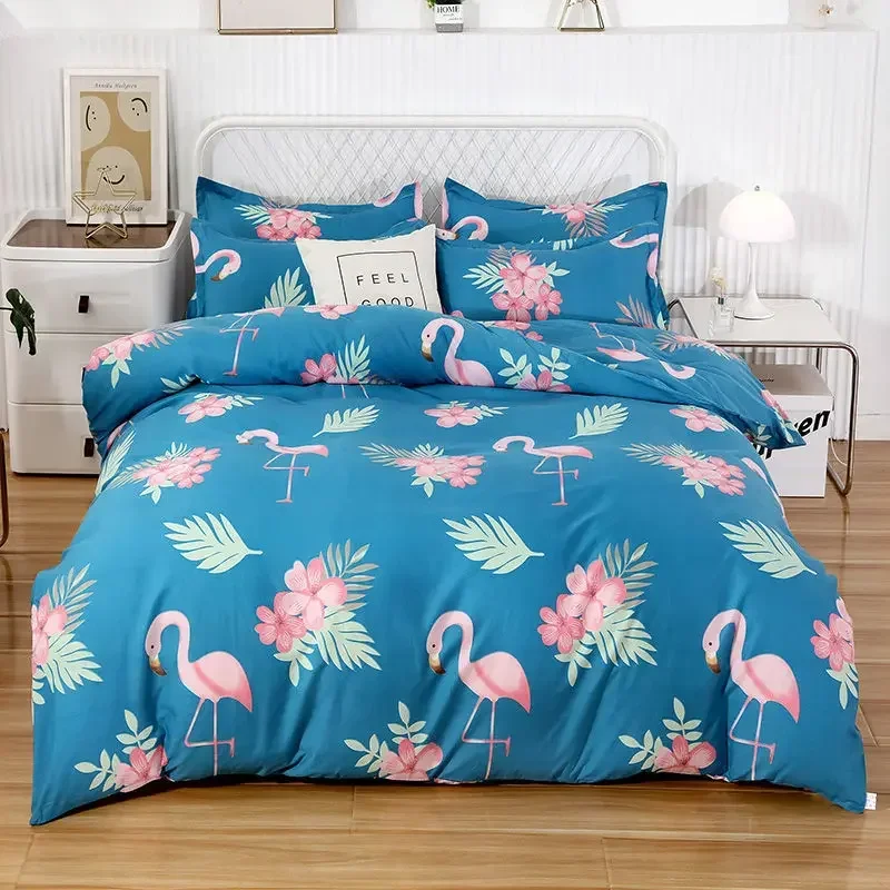 Pink Light Blue Checkered Striped Duvet Cover with Multiple Patterns 200X230cm Soft Duvet Cover Suitable for Various Skin Types