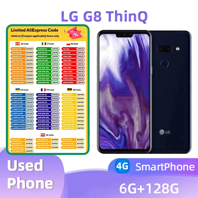 LG G8 ThinQ 4G CPU Qualcomm Snapdragon 855 Смартфон Емкость аккумулятора 3500 мАч 24 МП КамераОригинальный б/у телефон LG G8 ThinQ 4G CPU Qualcomm Snapdragon 855 Смартфон Емкость аккумулятора 3500 мАч 24 МП КамераОригинальный б/у телефон