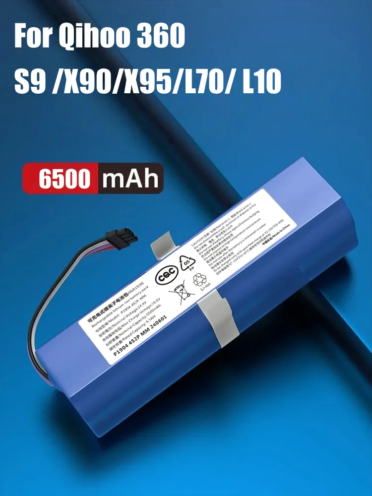Batteria al litio da 14,8 V 6500 mAh per Eufy Robovac L70 L10 Hybrid T2190 Qihoo 360 S9 X95 X90 Robot Aspirapolvere Batteria