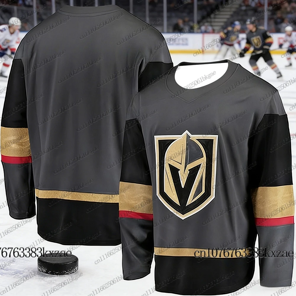Autumn Winter Hockey Jerseys For Men Vegas Golden Knights Grey Hockey Jerseys Casual Sports T-shirts Parent Child Hockey Jerseys