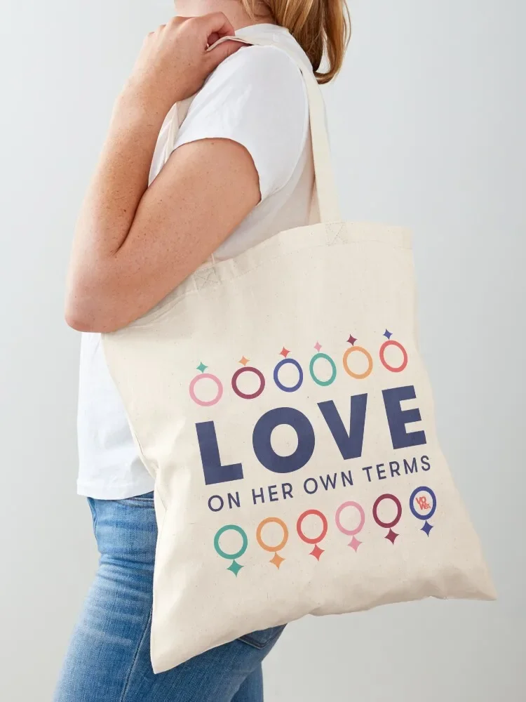 Love on Her Own Terms (Multicolor w/ White) Tote Bag Handbags canvas shopping bag Lady bag women