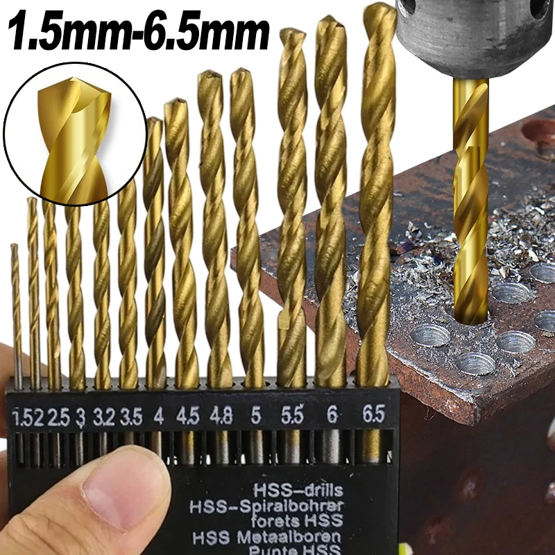 

Набор стальных сверл 1,5-6,5 мм с держателем коробки, сверла с поворотным хвостовиком, сделай сам, изделия по дереву, стеклу, металлу, бетона, электросверлильные инструменты