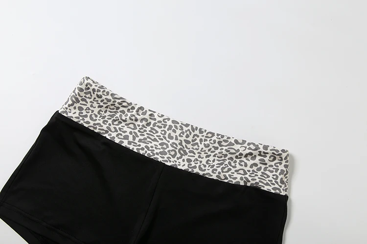 Weird Puss Leopardenmuster 2-teiliges Set Damen Low-Neck Rückenfreies Camisole + Patchwork-Shorts mit elastischem Bund Street Classic Alltagsanzug – Detail 9