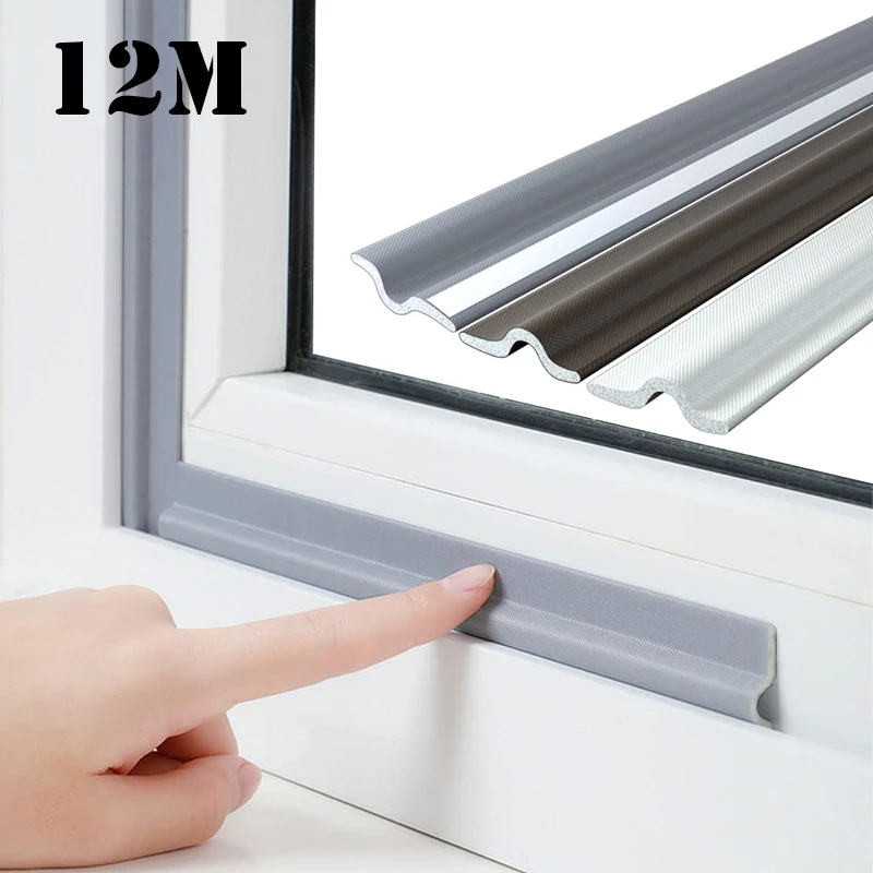 

12m Window Draft Stopper Seal Strip Window Insulation and Door Side Weather Stripping Soundproof Door Bottom Sweep Gap Blocker