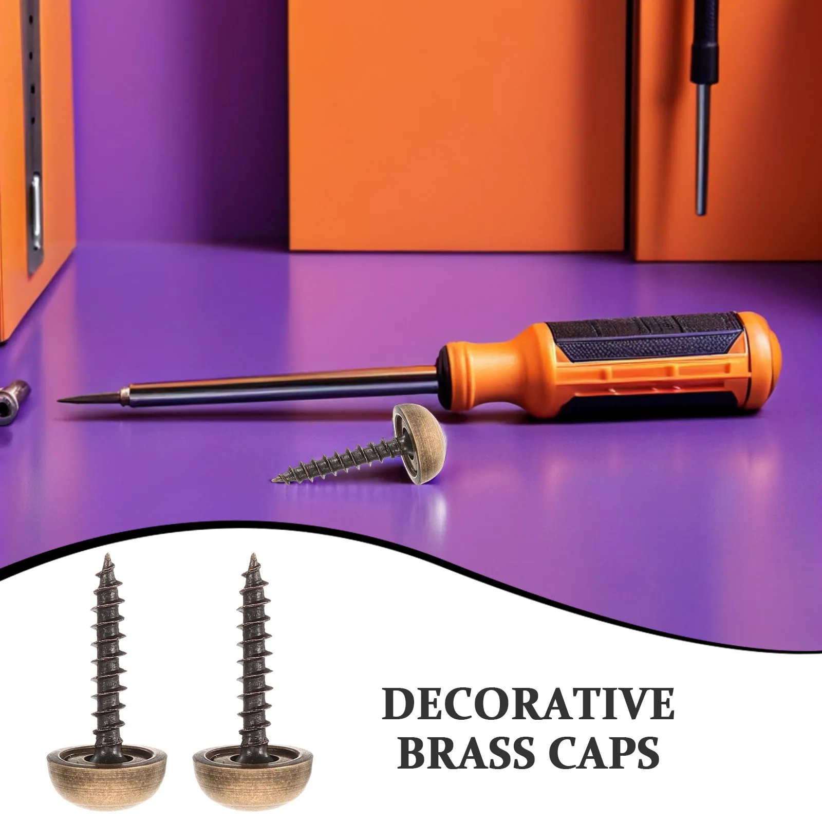 16Pcs Brass Decorative Screw Caps Self-Tapping Screw Covers Decorative Mount Cover Caps for Mirrors Plaques Retro