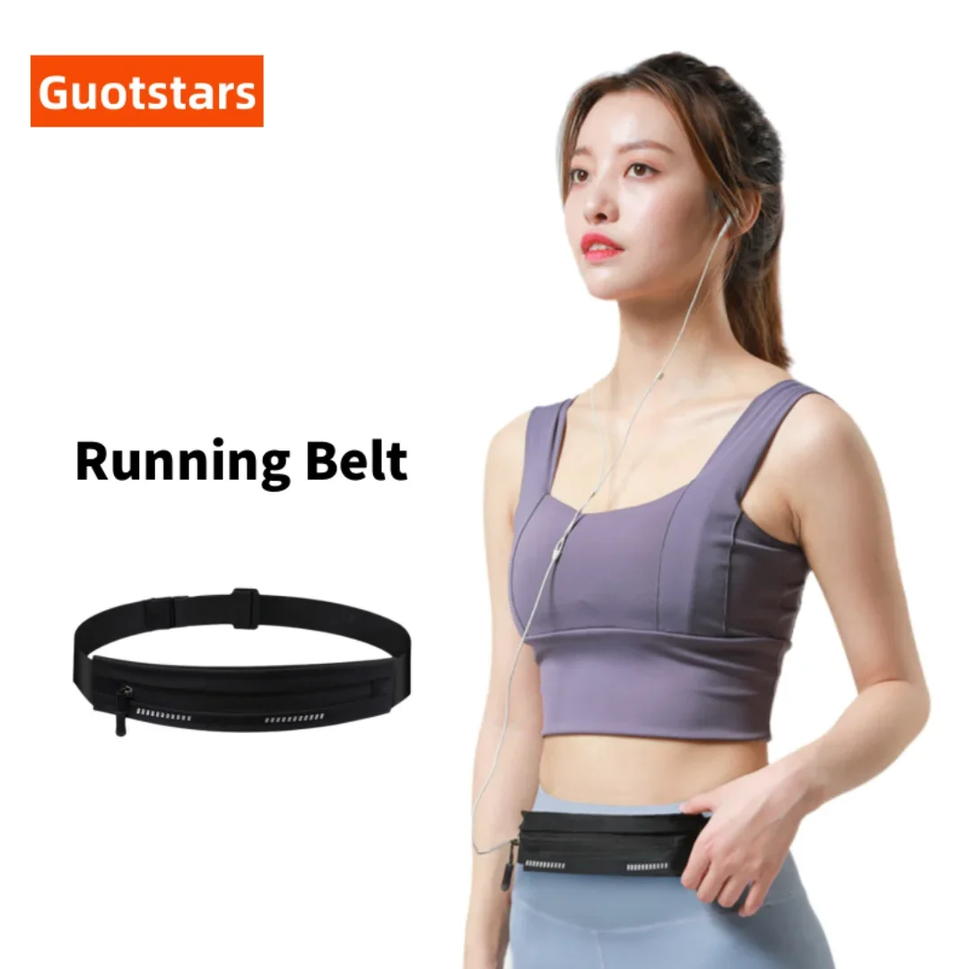 Guoftstars Running Belt Running Bag Multifunctional Ultra thin Invisible Fit Waterproof Sports Waist Pack Jogging Belt