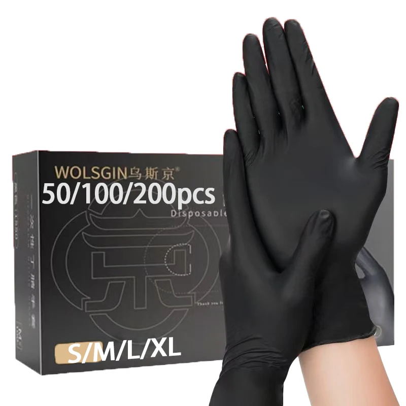 Guantes desechables de nitrilo, 50/100/200/400/1000 Uds., adecuados para cocina, tatuajes, belleza, cuidado de mascotas y herramientas de limpieza