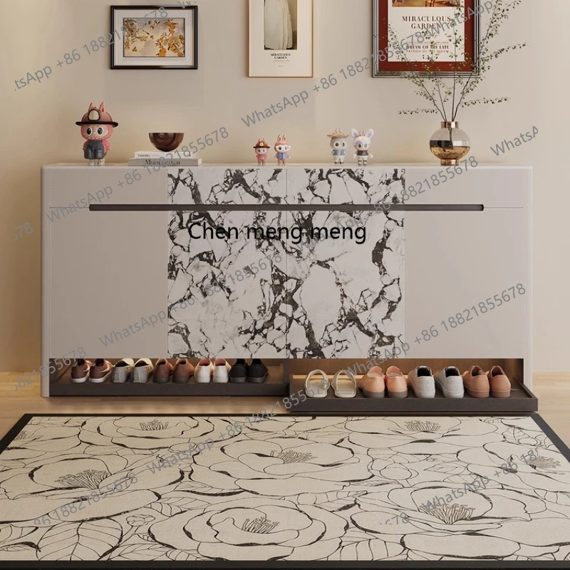 

Medieval entrance foyer shoe cabinet household rock slab storage partition porch shoe cabinet