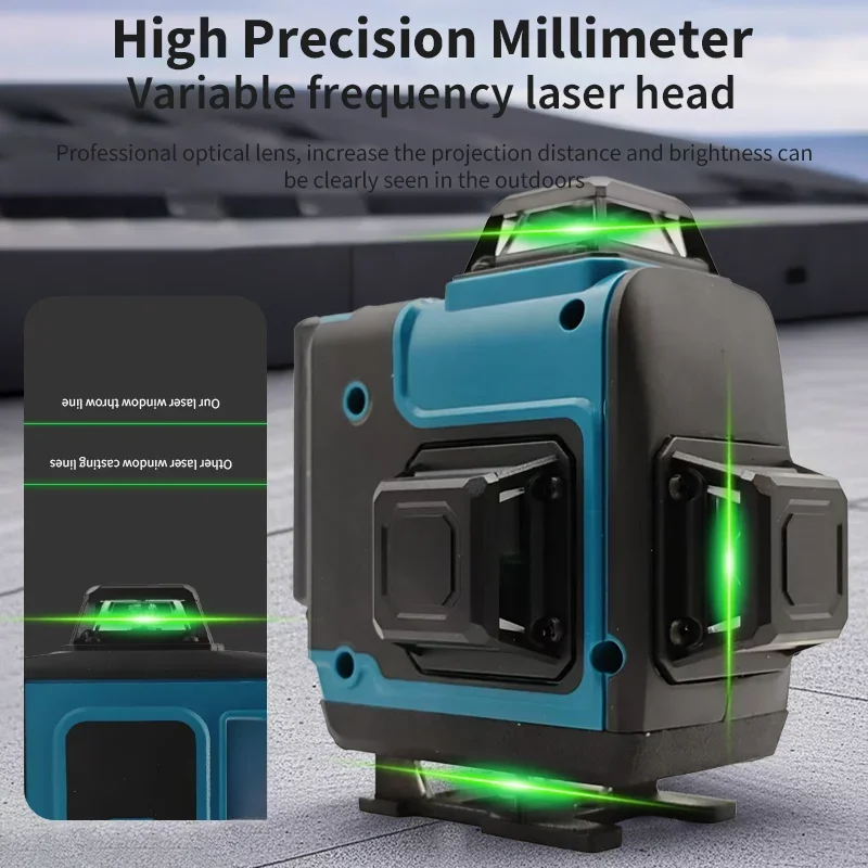 New Makita 18V Lithium Battery， for 4D Green Laser Level 360° Self Leveling High Precision  Vertical Cross Line Renovation Laser