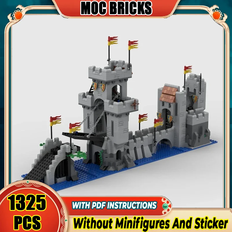 

Средневековый замок, модель Moc, строительные кирпичи, замок льва, длинный мост, технология, модульные блоки, подарок, рождественские игрушки, наборы «сделай сам», сборка