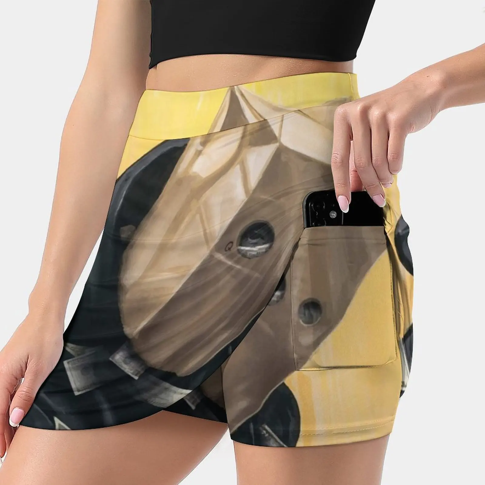 Crash Talk Women's skirt Mini Skirts A Line Skirt With Hide Pocket Schoolboy Q Groovy Tony Oxymoron Blank Face Crash Talk Album