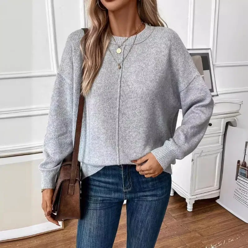 

Autumn and winter women's sweater fashion long-sleeved crewneck hoodie style pullover stylish sweater new women's woolen blouse